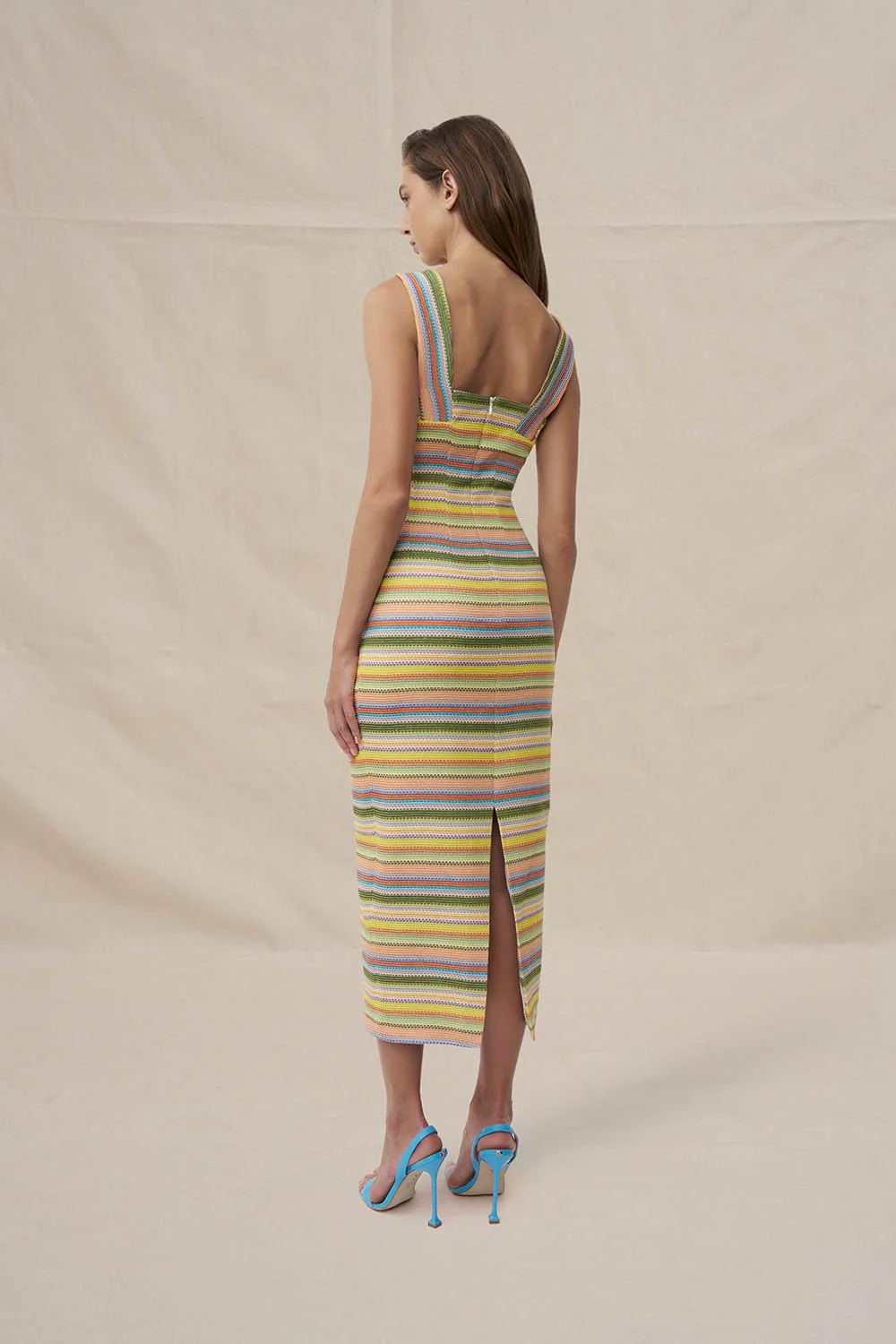 Isabella Weave Midi Dress - Tropical Stripe - Image 4