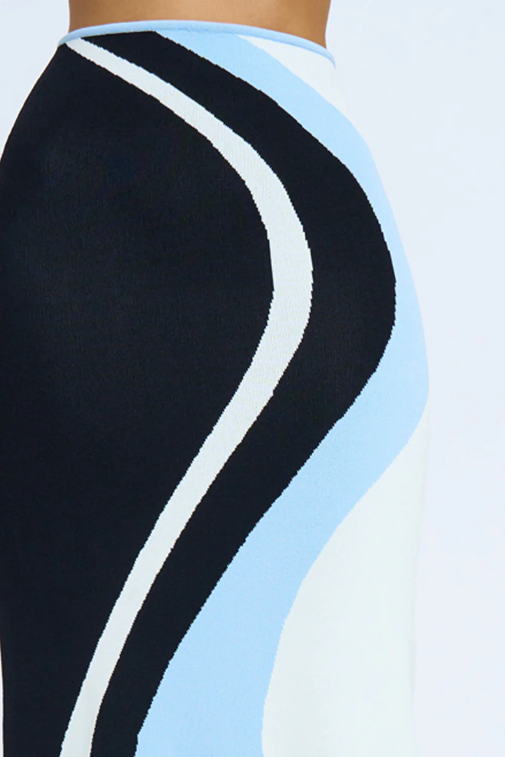 Kira Curve Knit Skirt | Final Sale - Black Blue Ivory - Image 8