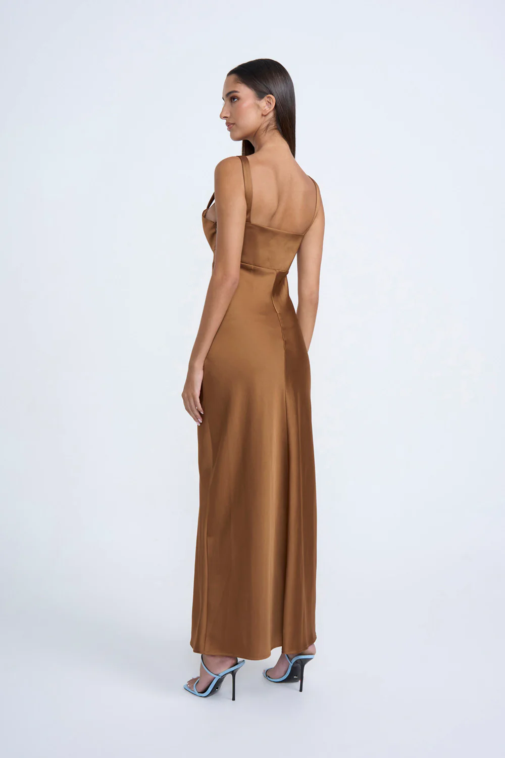 Kirsten Cut Out Bias Midi Dress | Final Sale - Coffee - Image 4