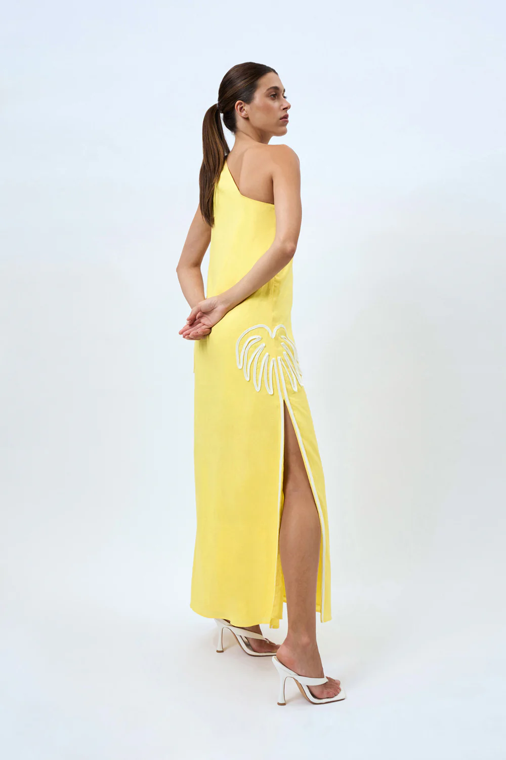 Lemonade Palms One Shoulder Sun Dress | Final Sale - Lemonade - Image 4