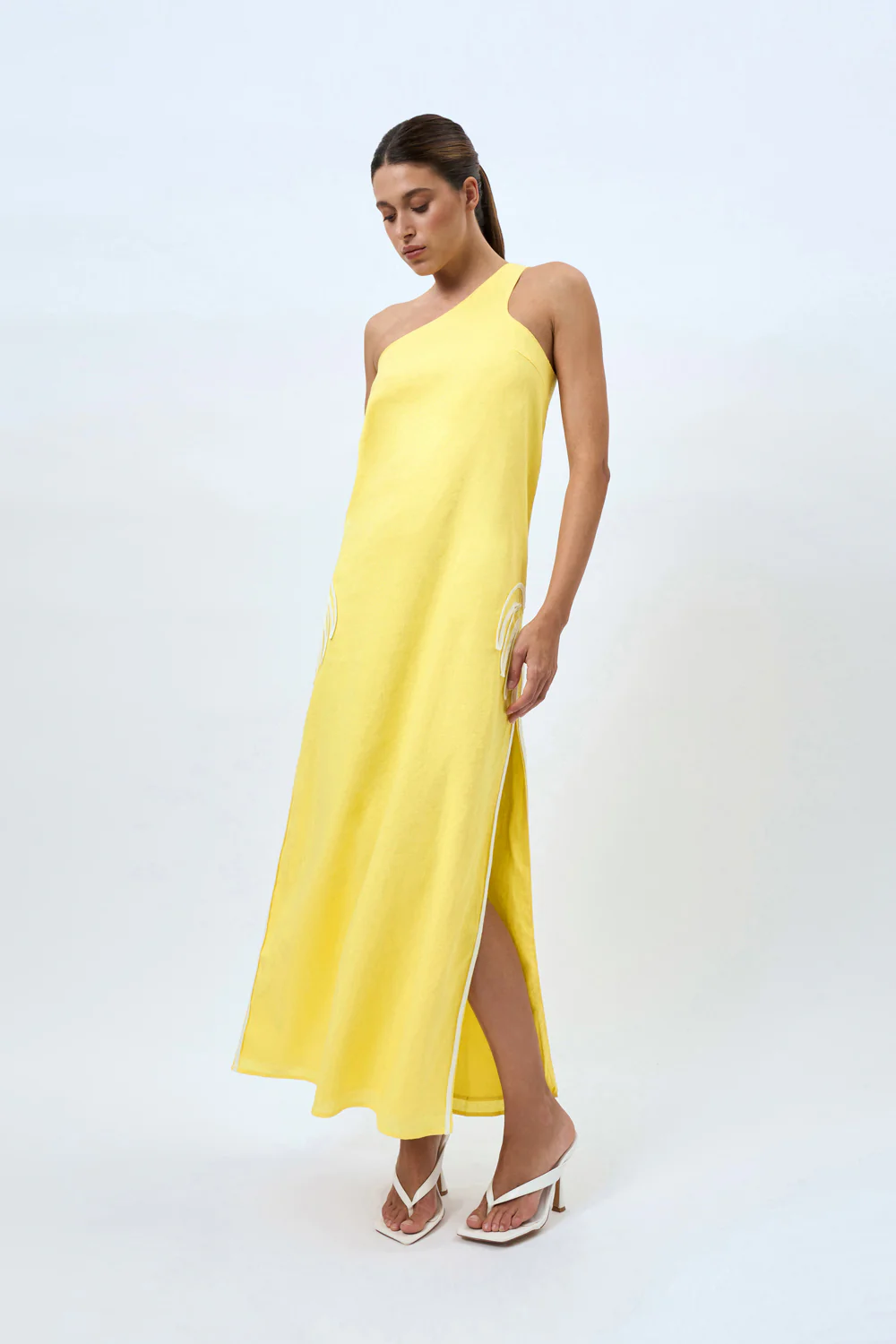 Lemonade Palms One Shoulder Sun Dress | Final Sale - Lemonade - Image 5