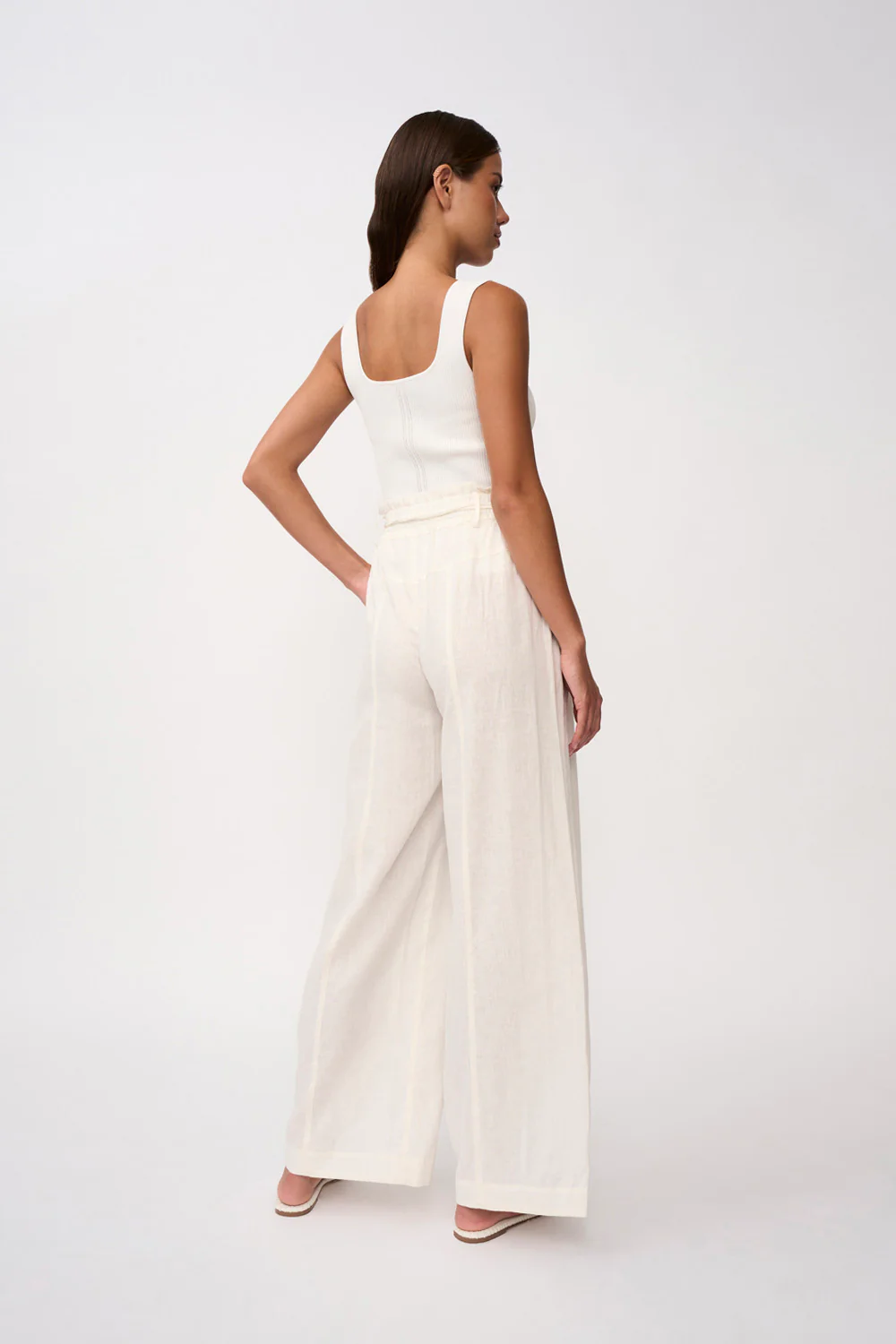 Malaya Linen Pant | Final Sale - Ivory - Image 4