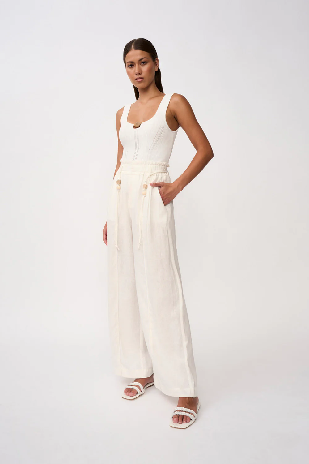 Malaya Linen Pant | Final Sale - Ivory - Image 6
