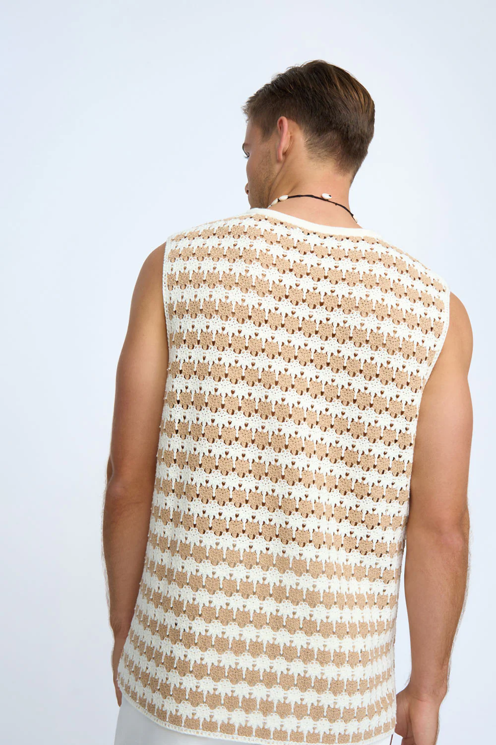 Mario Stripe Knit Muscle Tee | Final Sale - Ivory Sand - Image 6