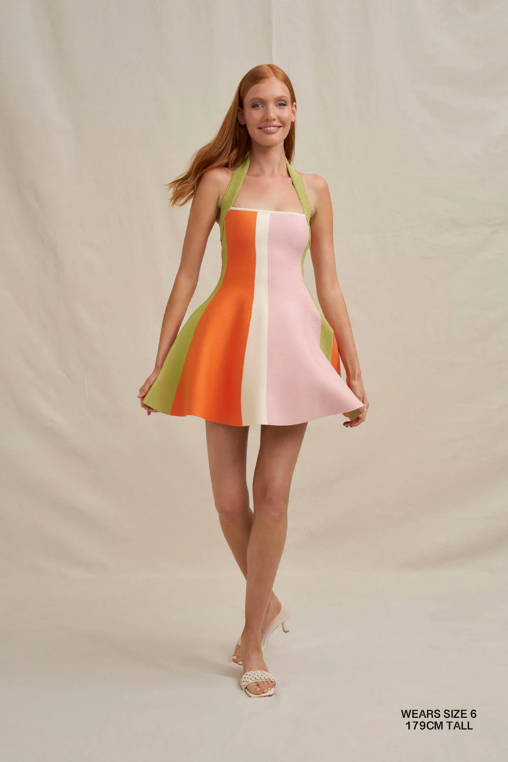 Melon Knit Dress - Multi Green Pink Red - Image 3