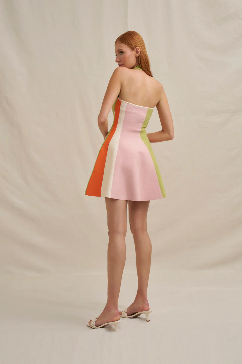 Melon Knit Dress - Multi Green Pink Red - Image 5