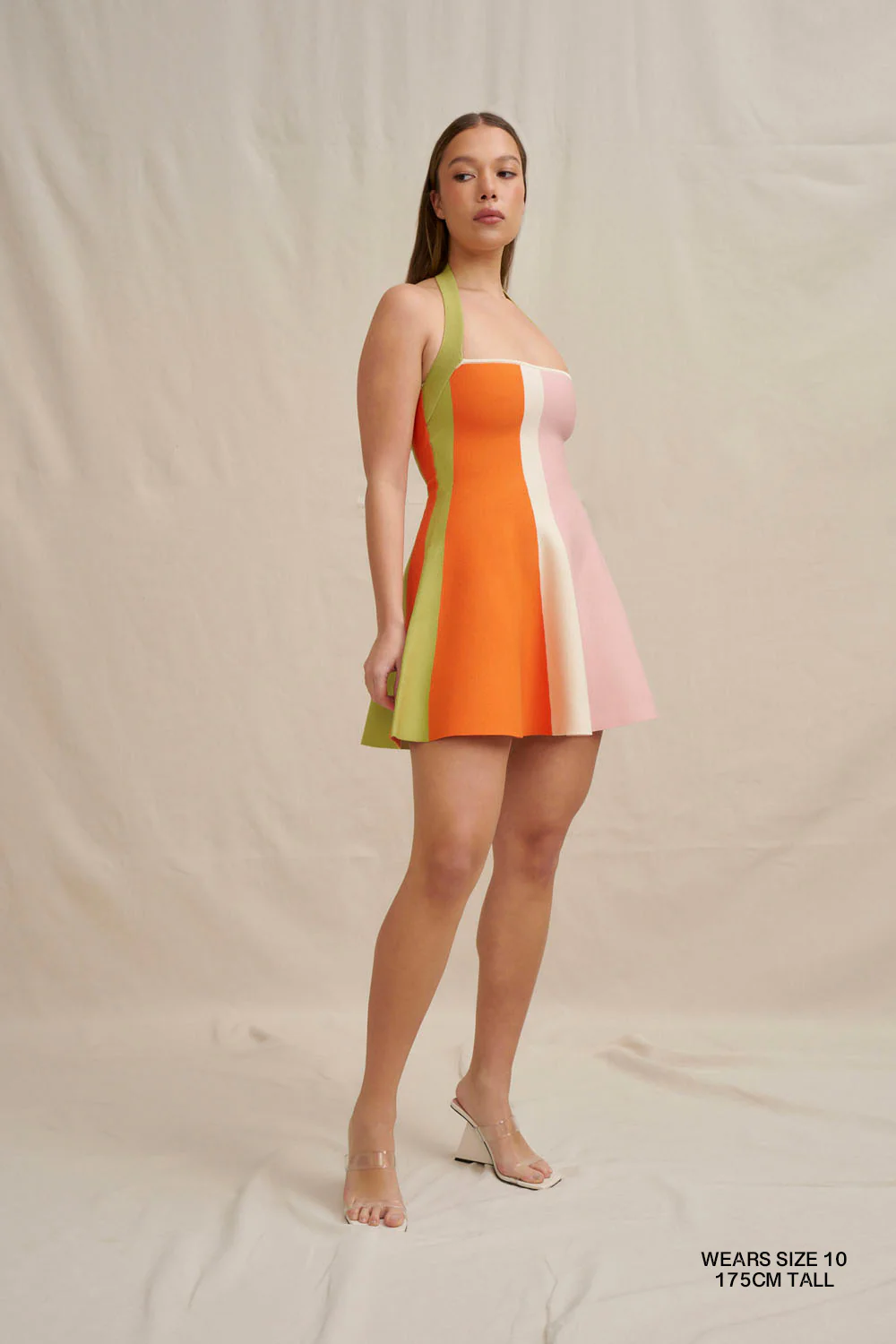 Melon Knit Dress - Multi Green Pink Red - Image 6