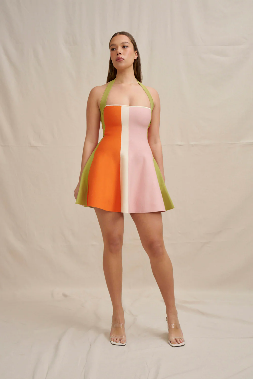Melon Knit Dress - Multi Green Pink Red - Image 8