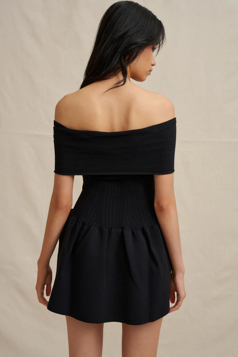 Midnight Knit Mini Dress - Black - Image 4