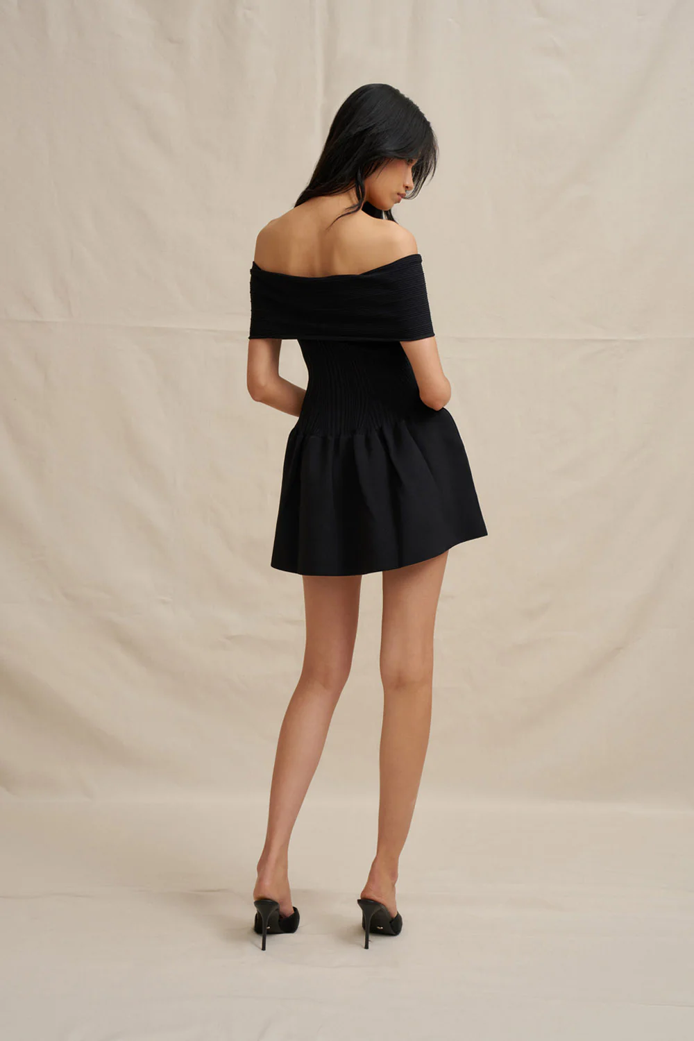 Midnight Knit Mini Dress - Black - Image 5