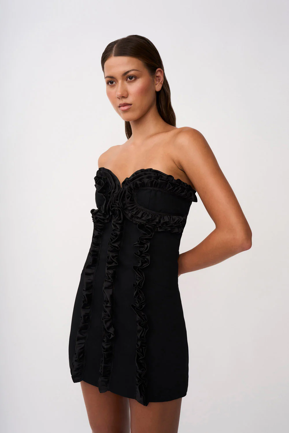 Mirage Ruffle Mini Dress | Final Sale - Black - Image 4