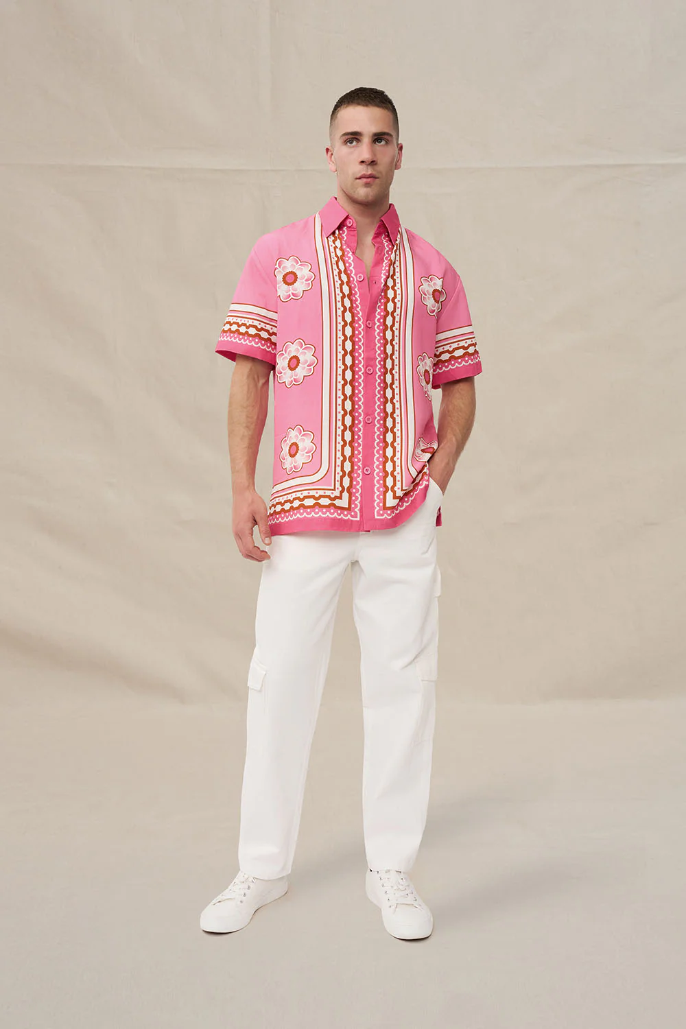 Mosaic Floral Shirt - Pink
