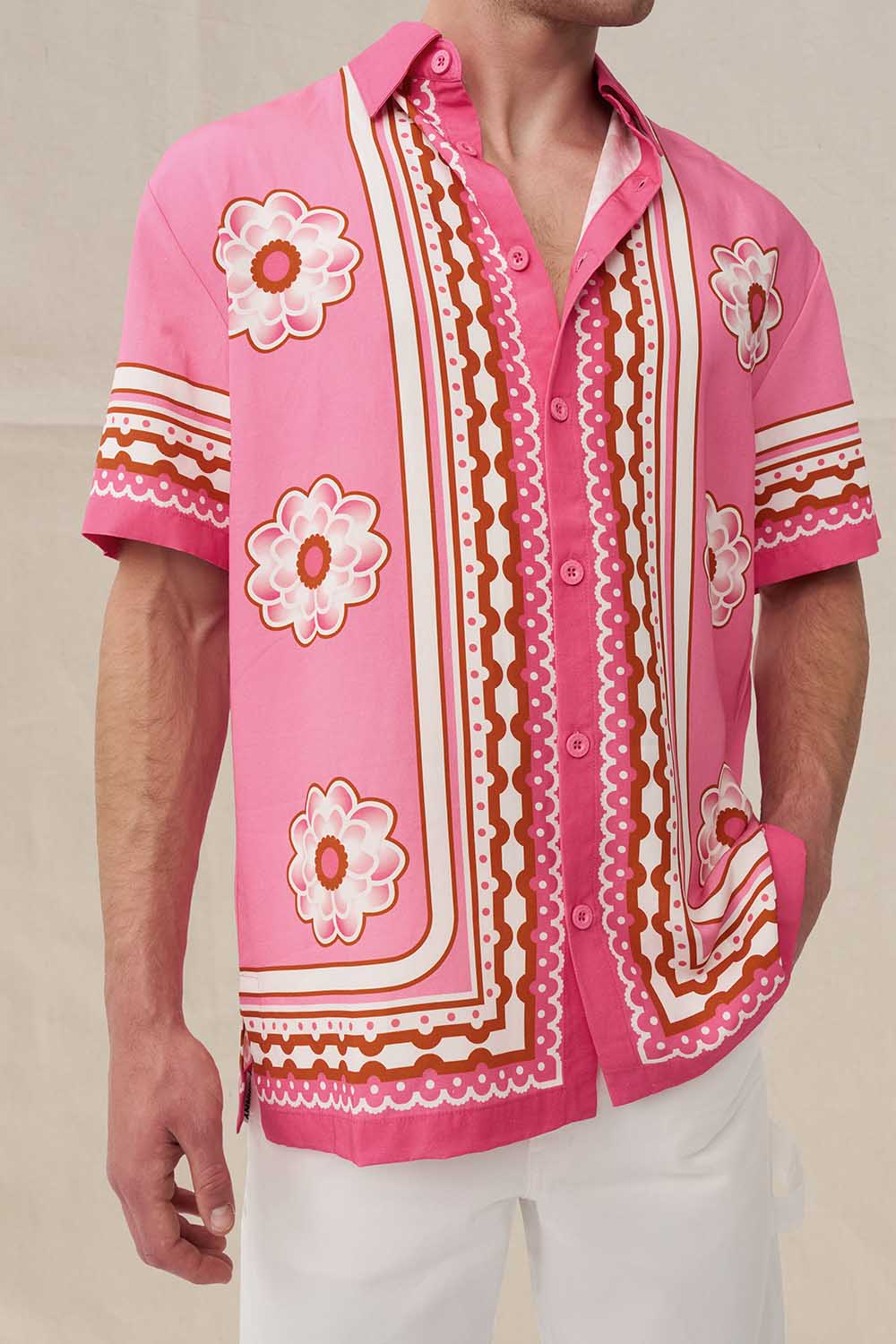 Mosaic Floral Shirt - Pink - Image 2