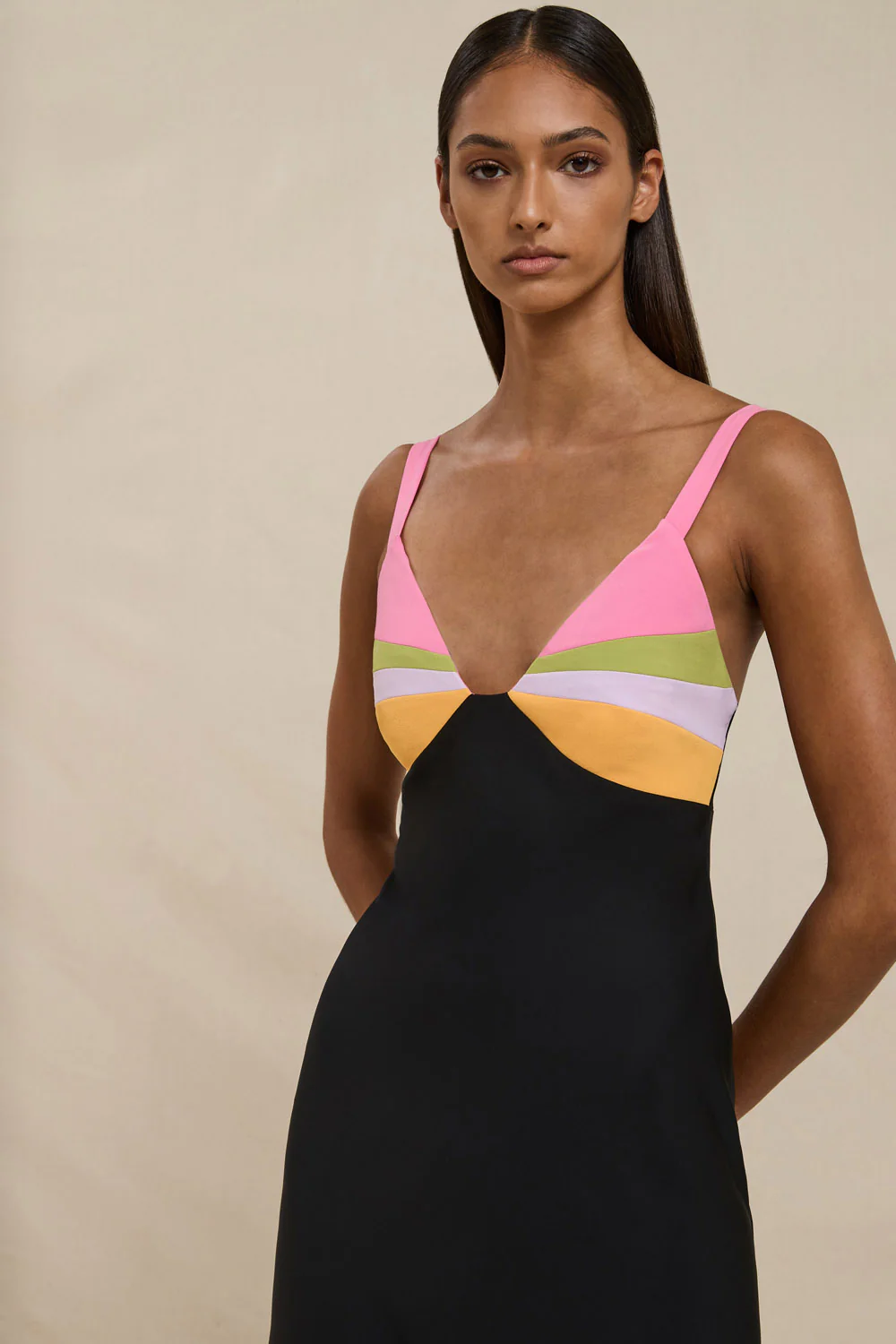 Naomi Bias Midi Dress - Black - Image 4