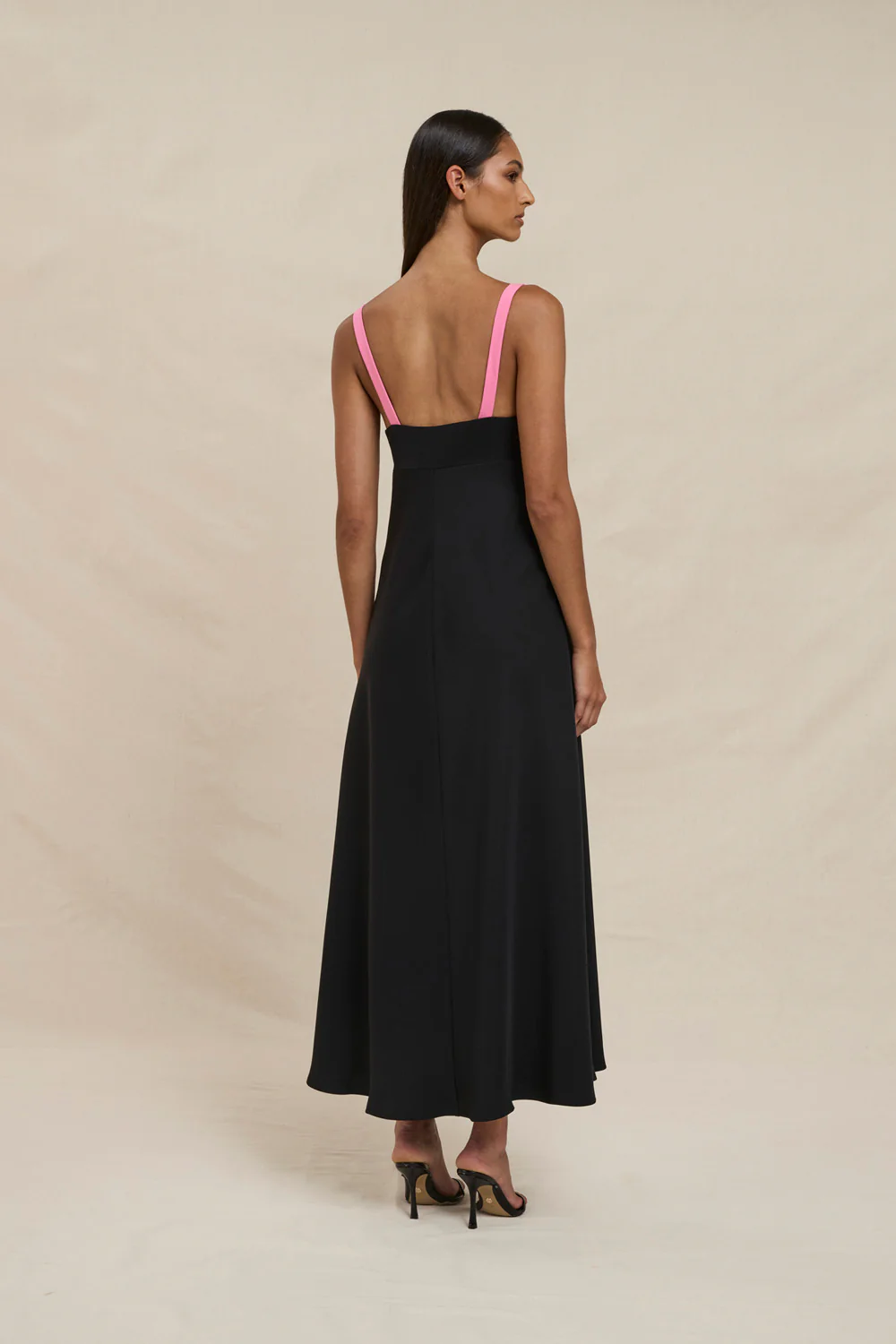 Naomi Bias Midi Dress - Black - Image 6