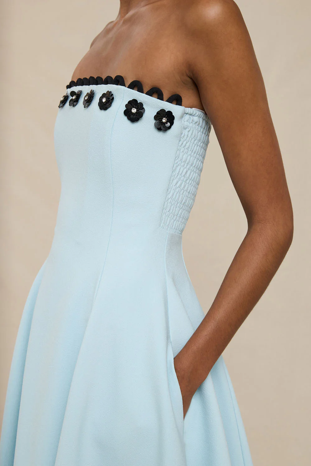 Oceana Strapless Dress - Black Blue - Image 5