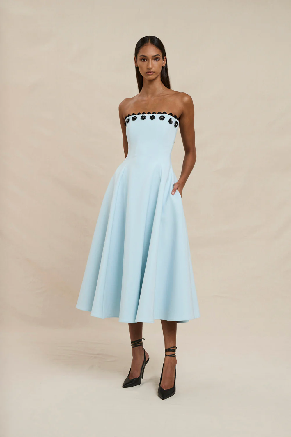 Oceana Strapless Dress - Black Blue - Image 6