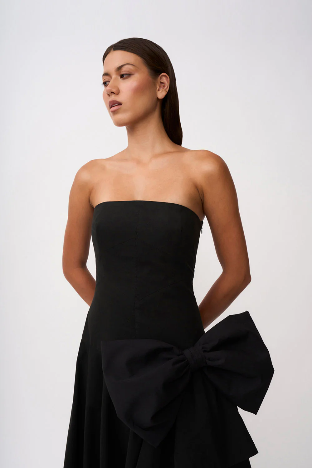 Paloma Bow Strapless Gown | Final Sale - Black - Image 4