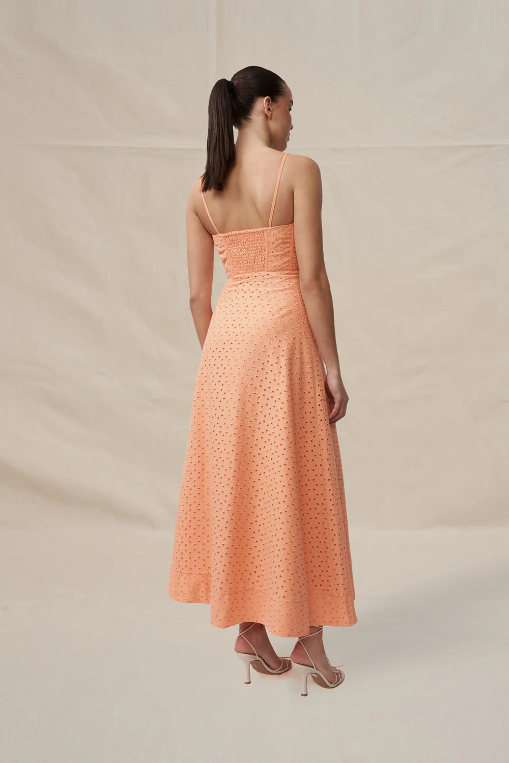 Penelope Peach Anglaise Dress - Peach - Image 3