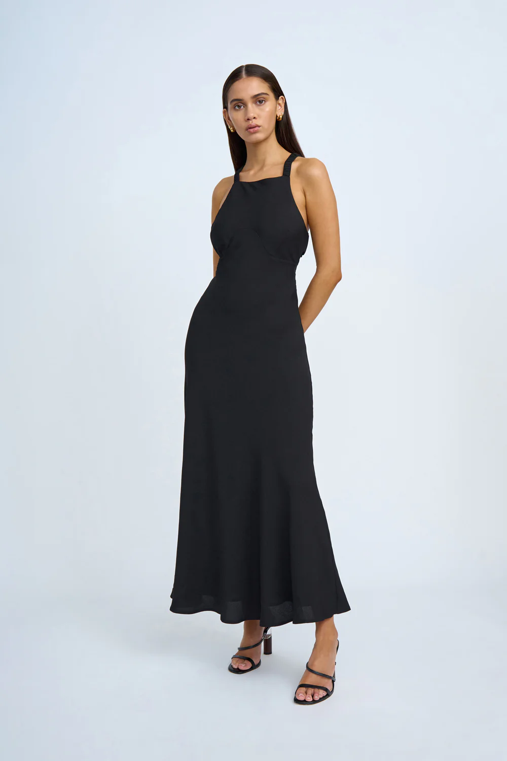 Piper Bias Midi Dress | Final Sale - Black - Image 3