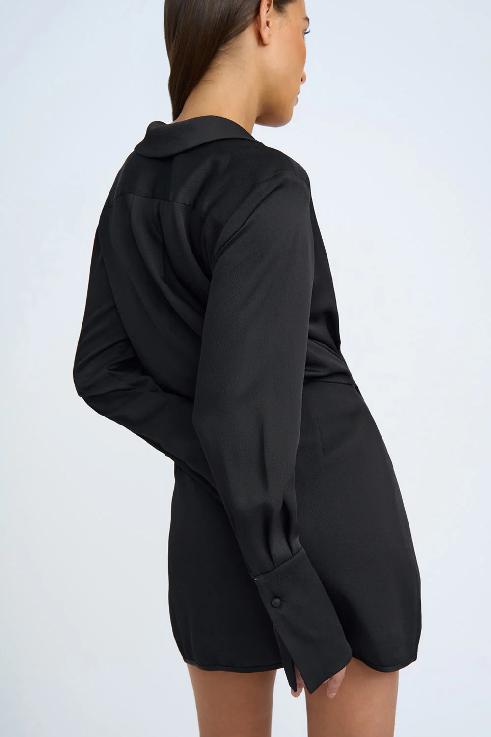 Portia Wrap Mini Dress | Final Sale - Black - Image 7