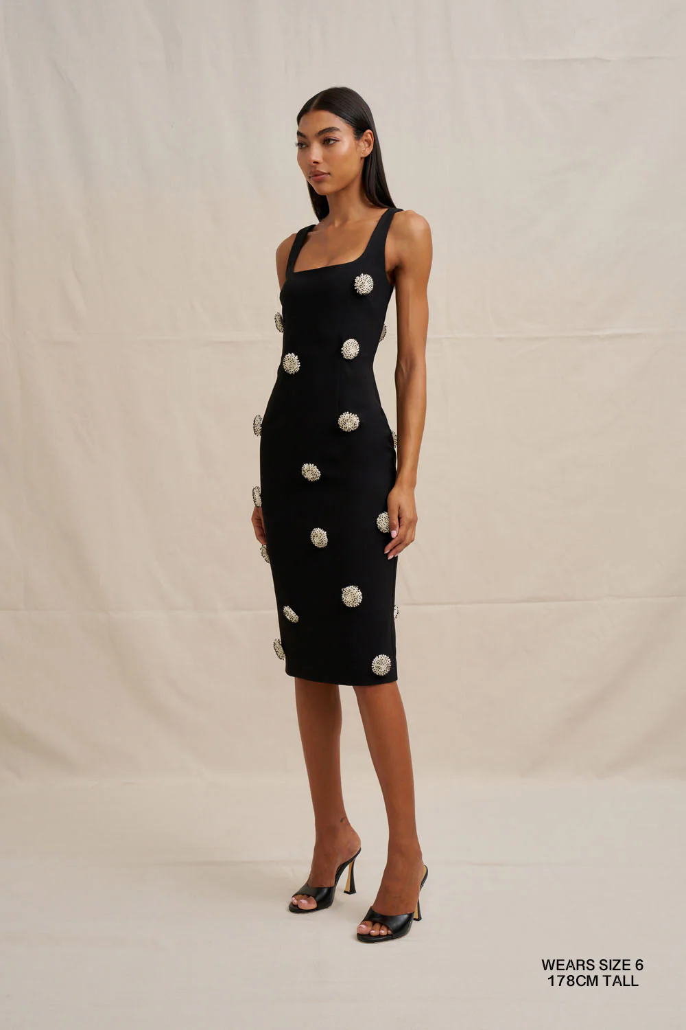 Priscilla Midi Dress - Black - Image 3