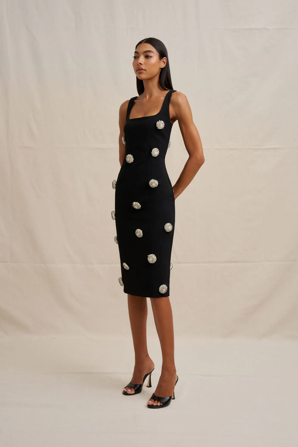 Priscilla Midi Dress - Black - Image 4