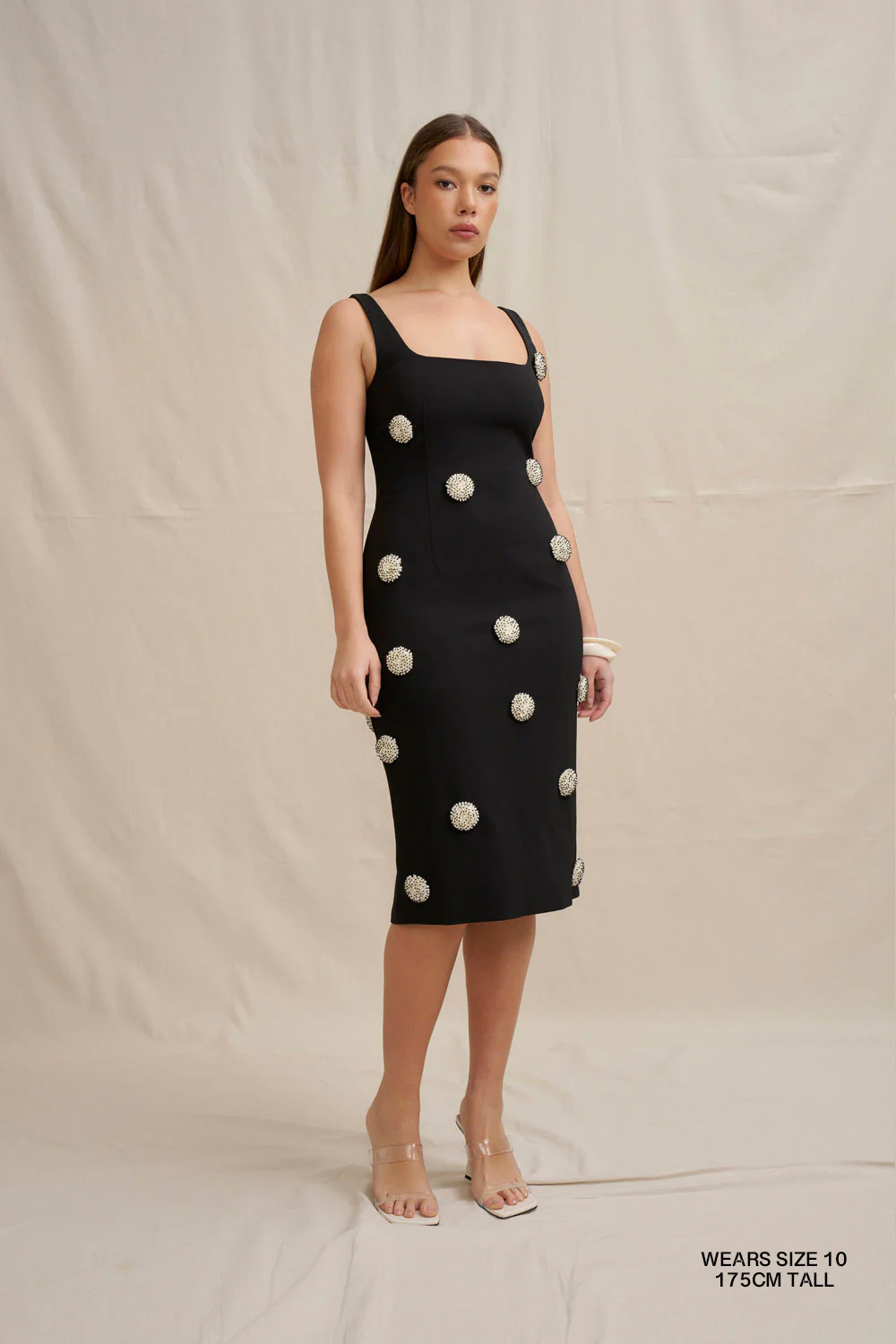 Priscilla Midi Dress - Black - Image 5