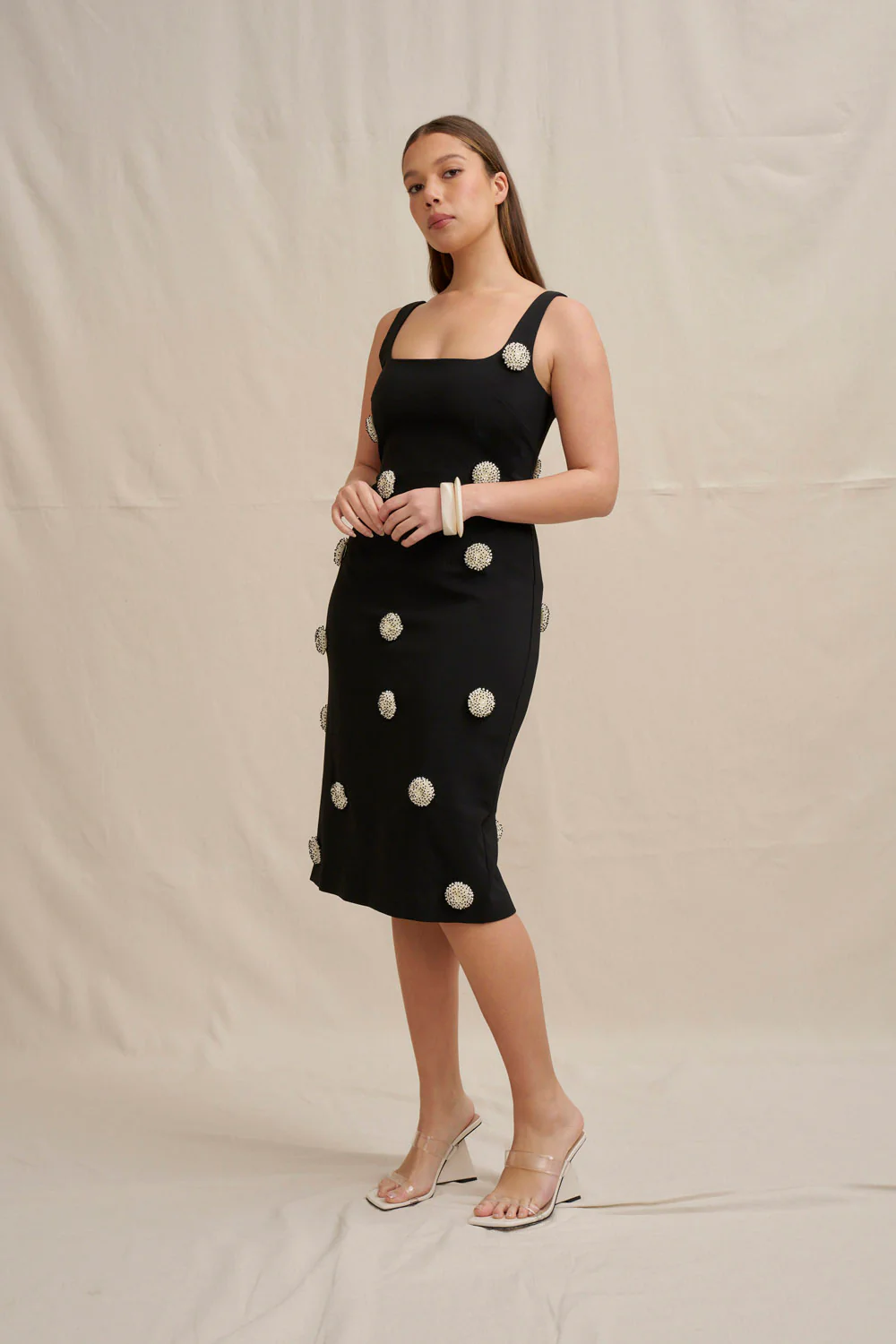 Priscilla Midi Dress - Black - Image 6