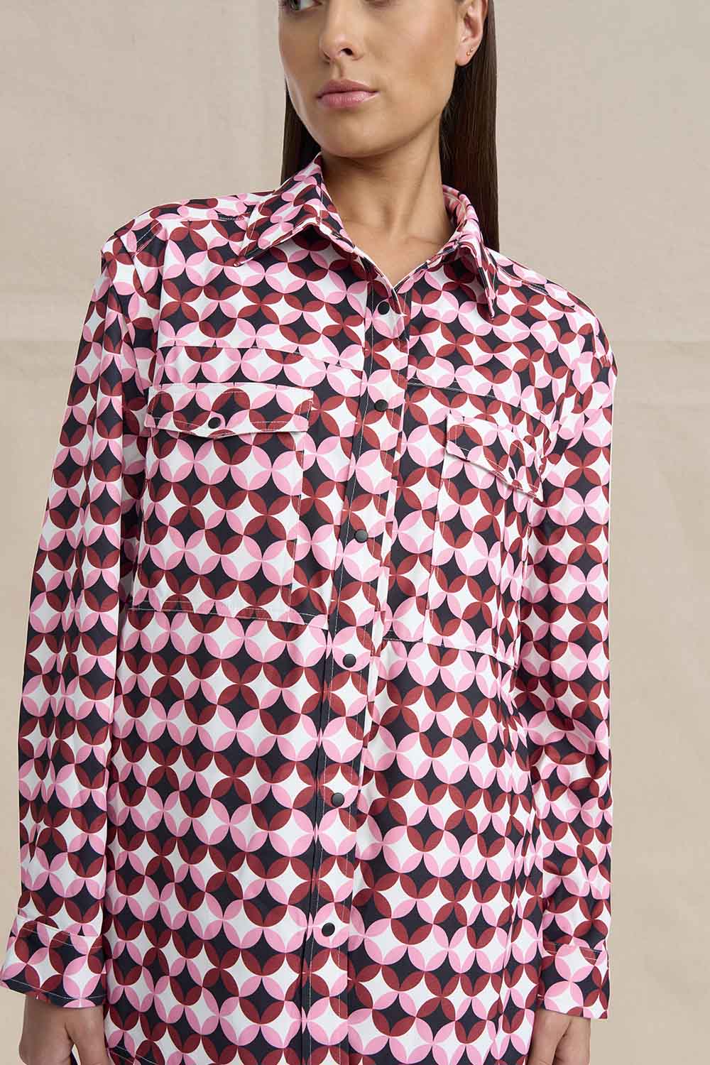 Quincy Set Shirt - Multi Red Wine Pink - Image 3