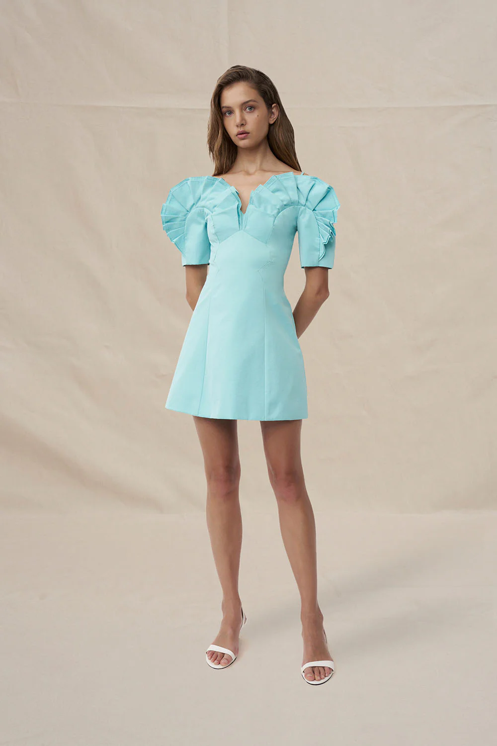 Ramira Off Shoulder Mini Dress - Blue - Image 3