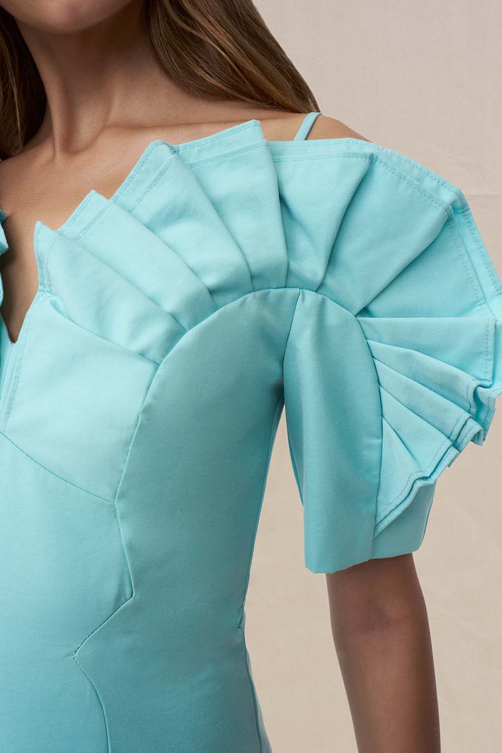 Ramira Off Shoulder Mini Dress - Blue - Image 4