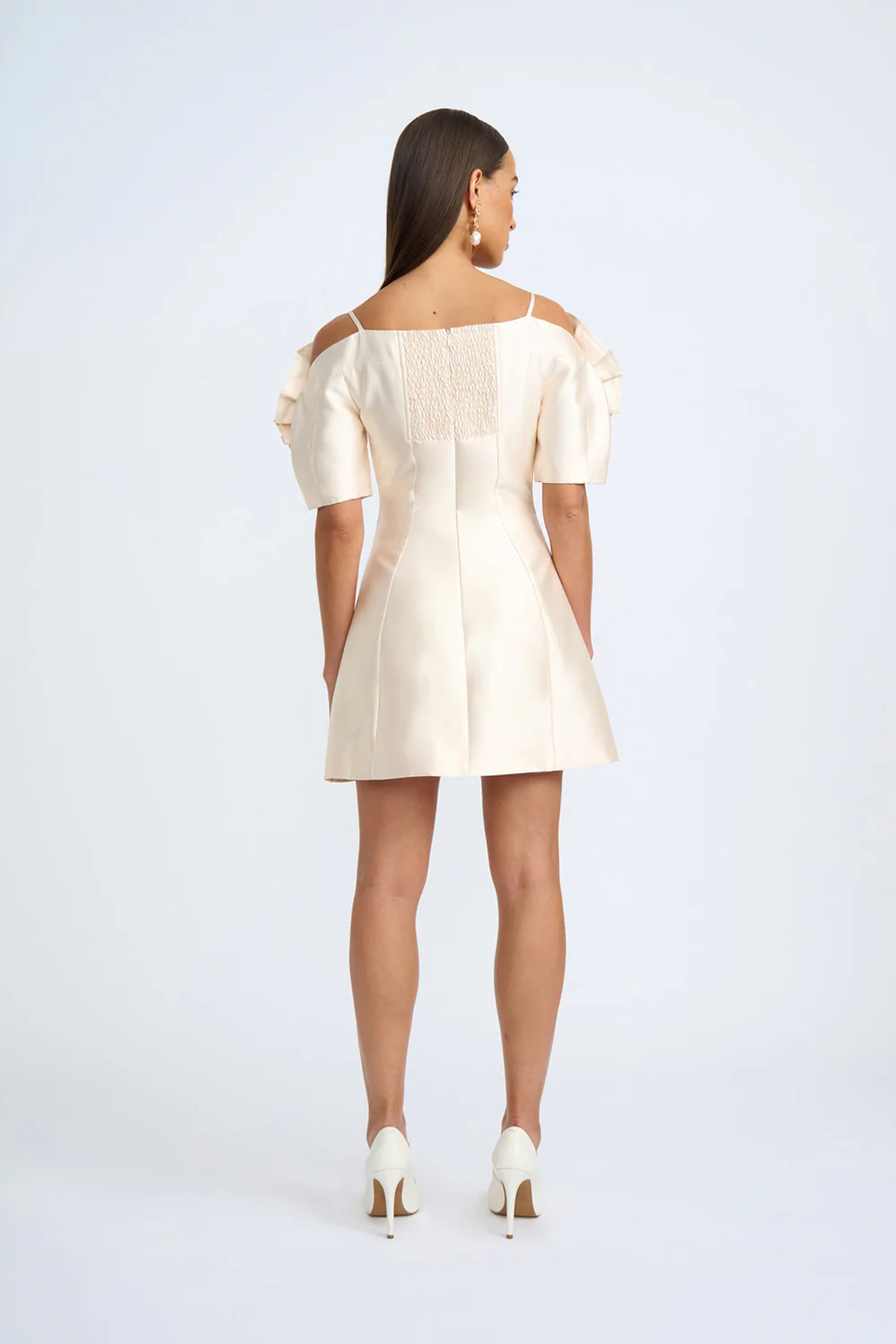 Ramira Off Shoulder Mini Dress | Final Sale - Champagne - Image 3