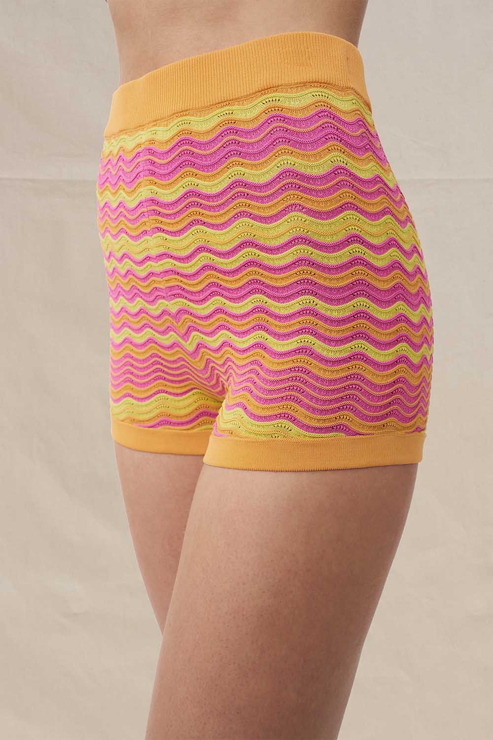 Ripple Stripe Knit Short - Mango - Image 4