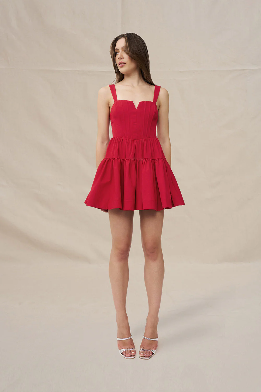 Rita Bustier Mini Dress - Red - Image 3