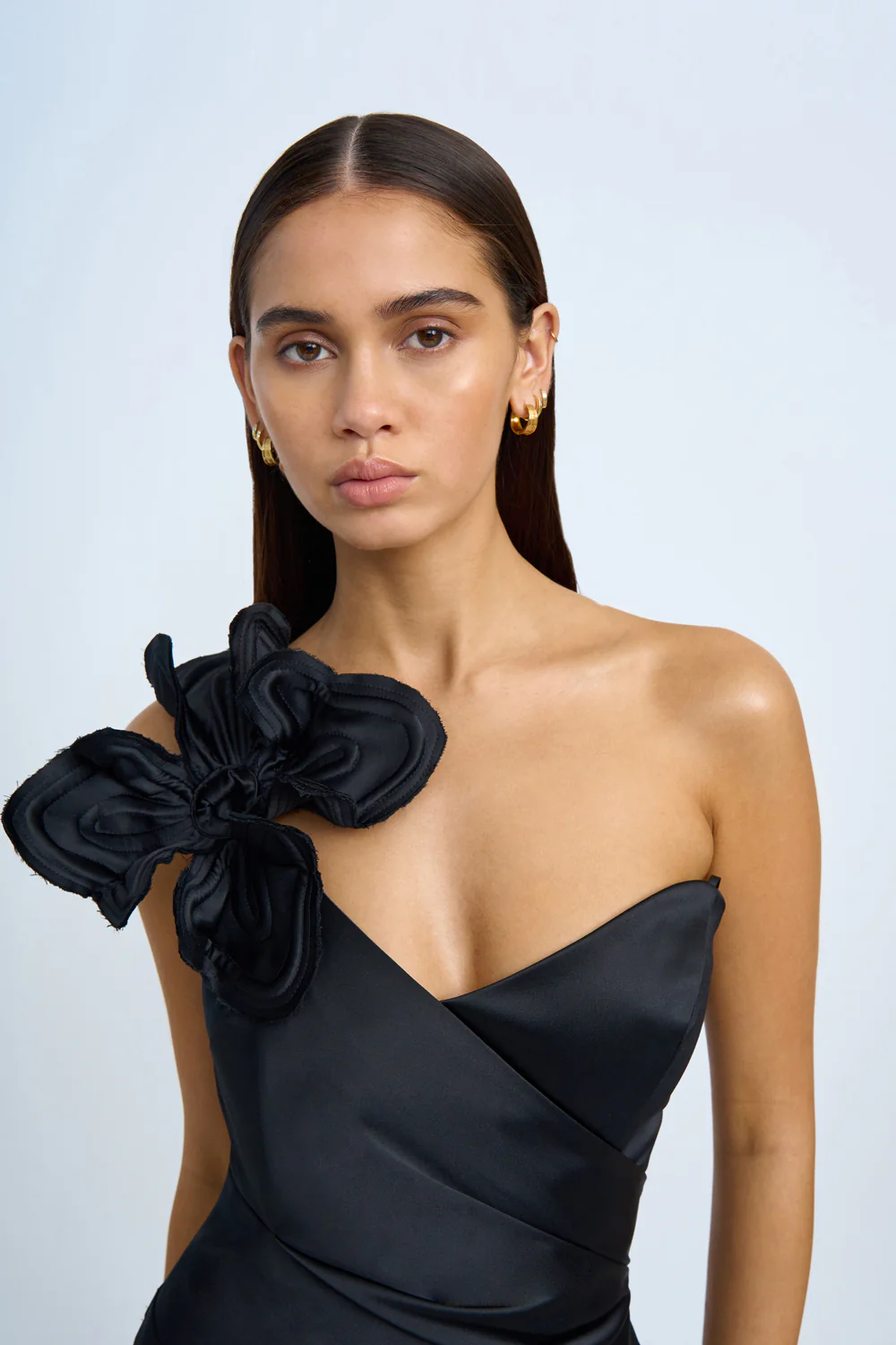 Ruby Romance One Shoulder Long Line Dress | Final Sale - Black - Image 3