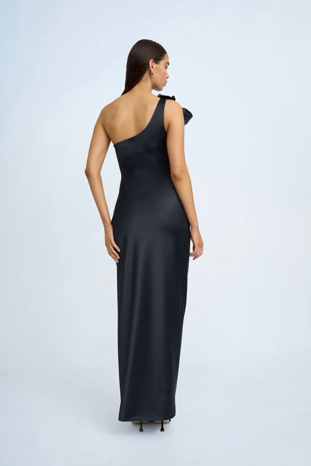 Ruby Romance One Shoulder Long Line Dress | Final Sale - Black - Image 4