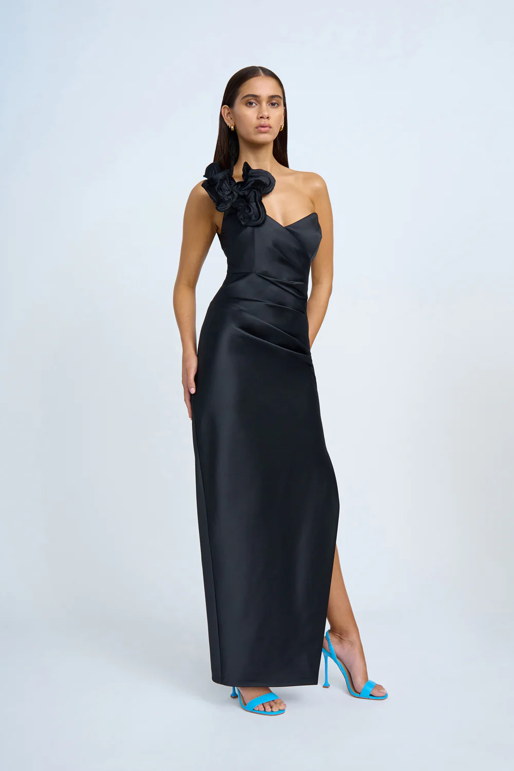 Ruby Romance One Shoulder Long Line Dress | Final Sale - Black - Image 5