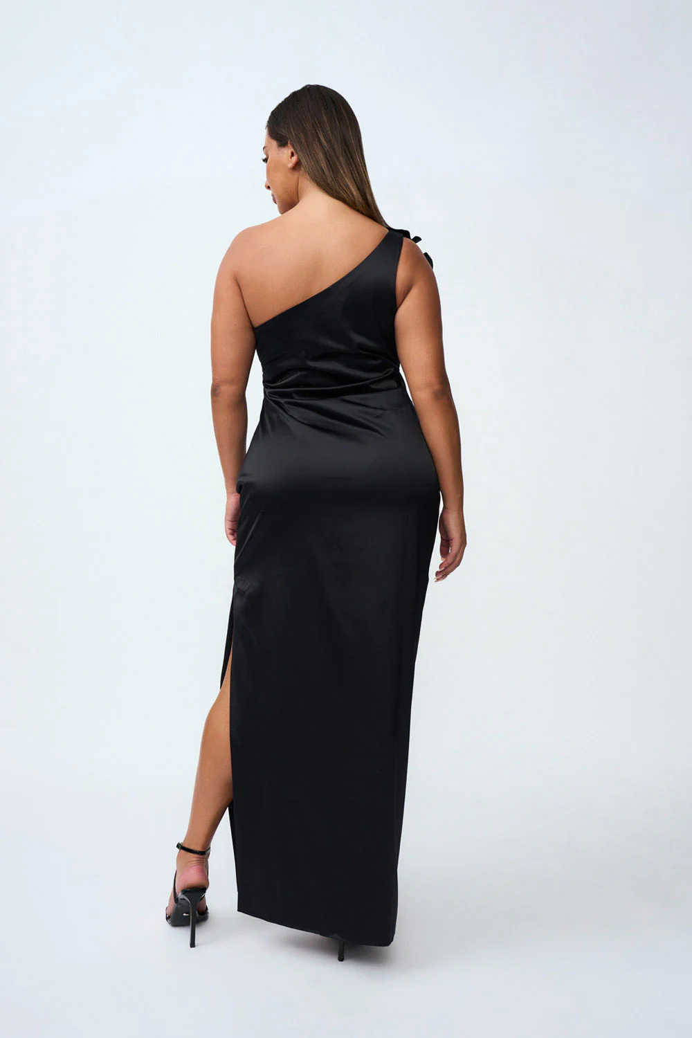 Ruby Romance One Shoulder Long Line Dress | Final Sale - Black - Image 6