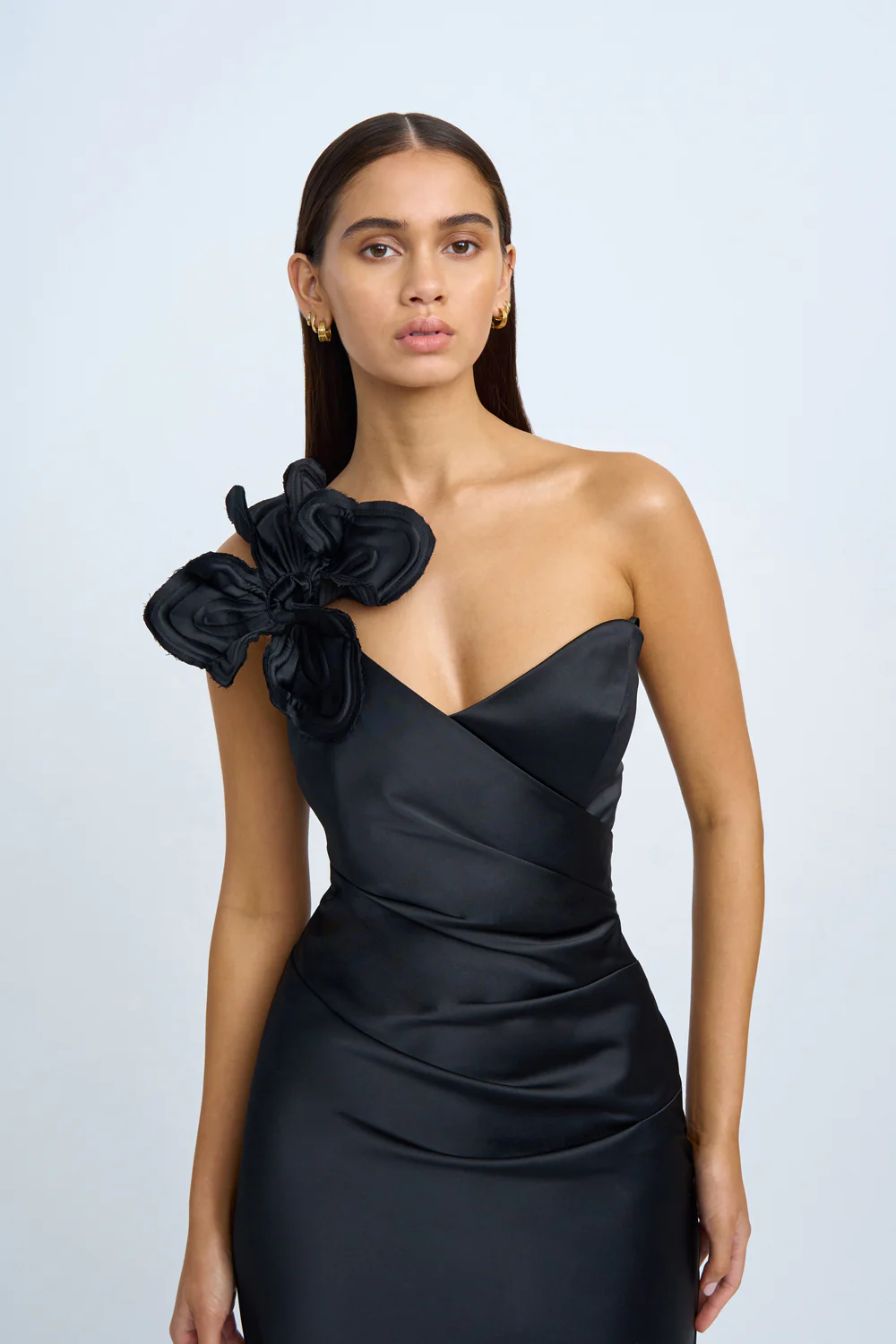 Ruby Romance One Shoulder Long Line Dress | Final Sale - Black - Image 7
