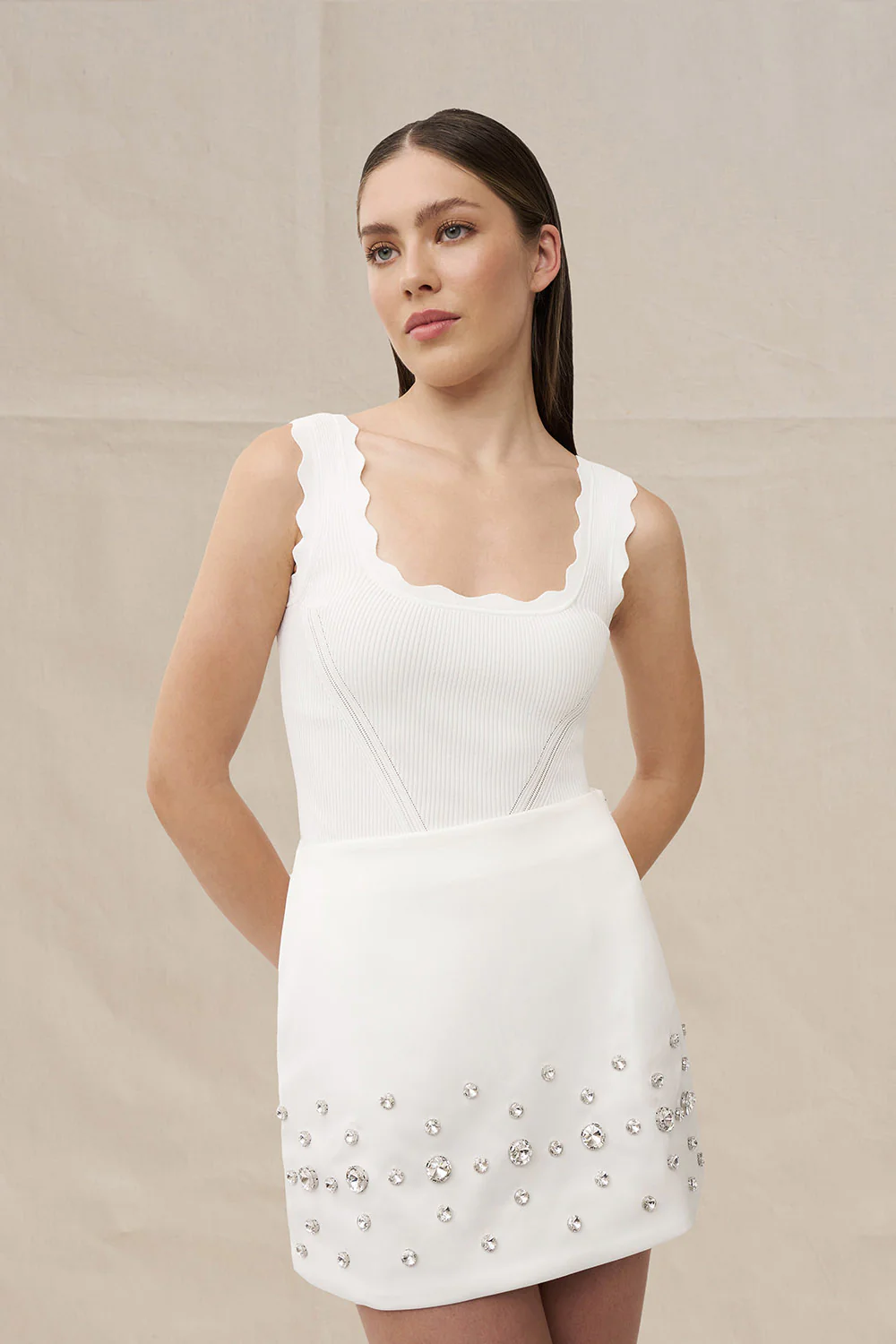 Sia Mini Skirt - Ivory - Image 3