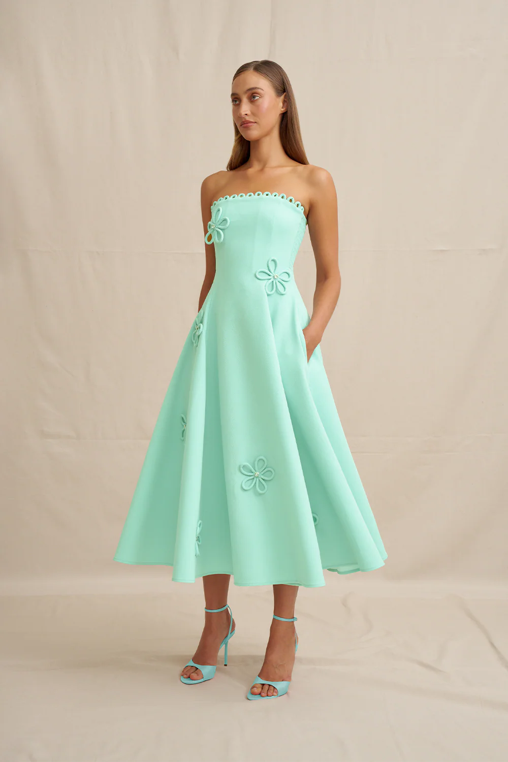 Sky Flower Strapless Dress - Image 7