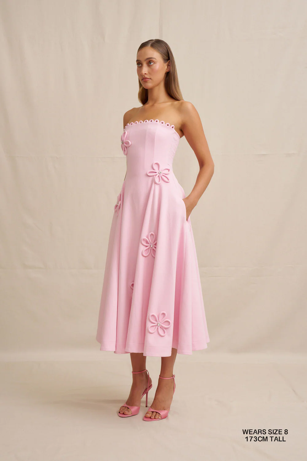 Sky Flower Strapless Dress - Image 3