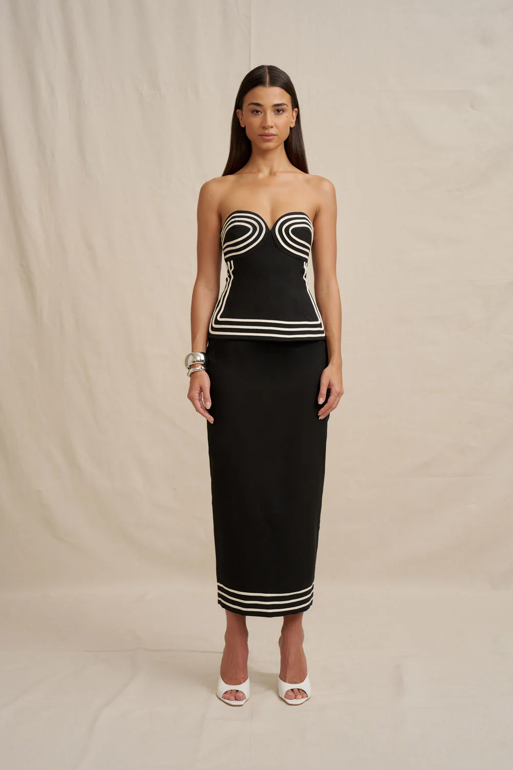 Sloane Stripe Strapless Top - Image 7