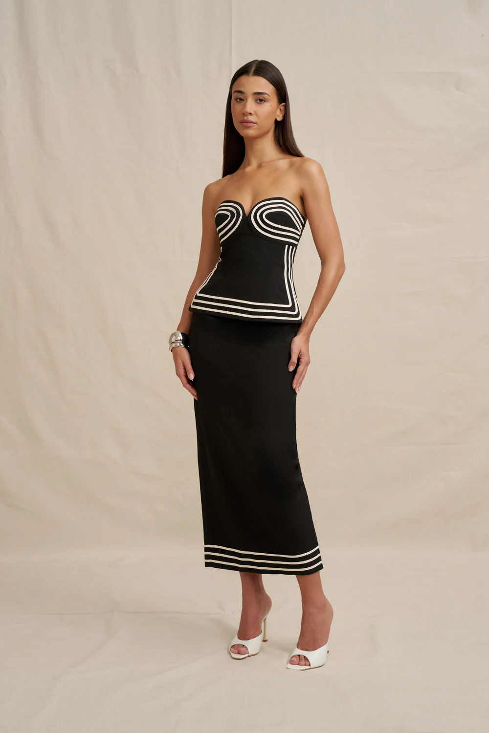 Sloane Stripe Strapless Top - Image 9