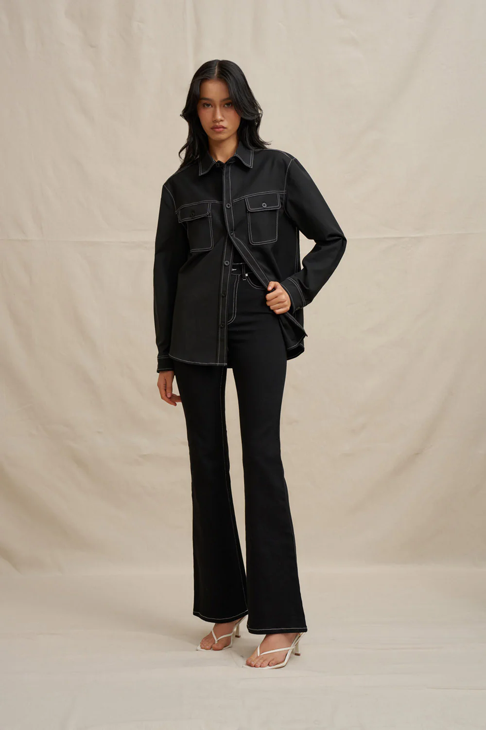 The Midnight Pocket Shacket- Black