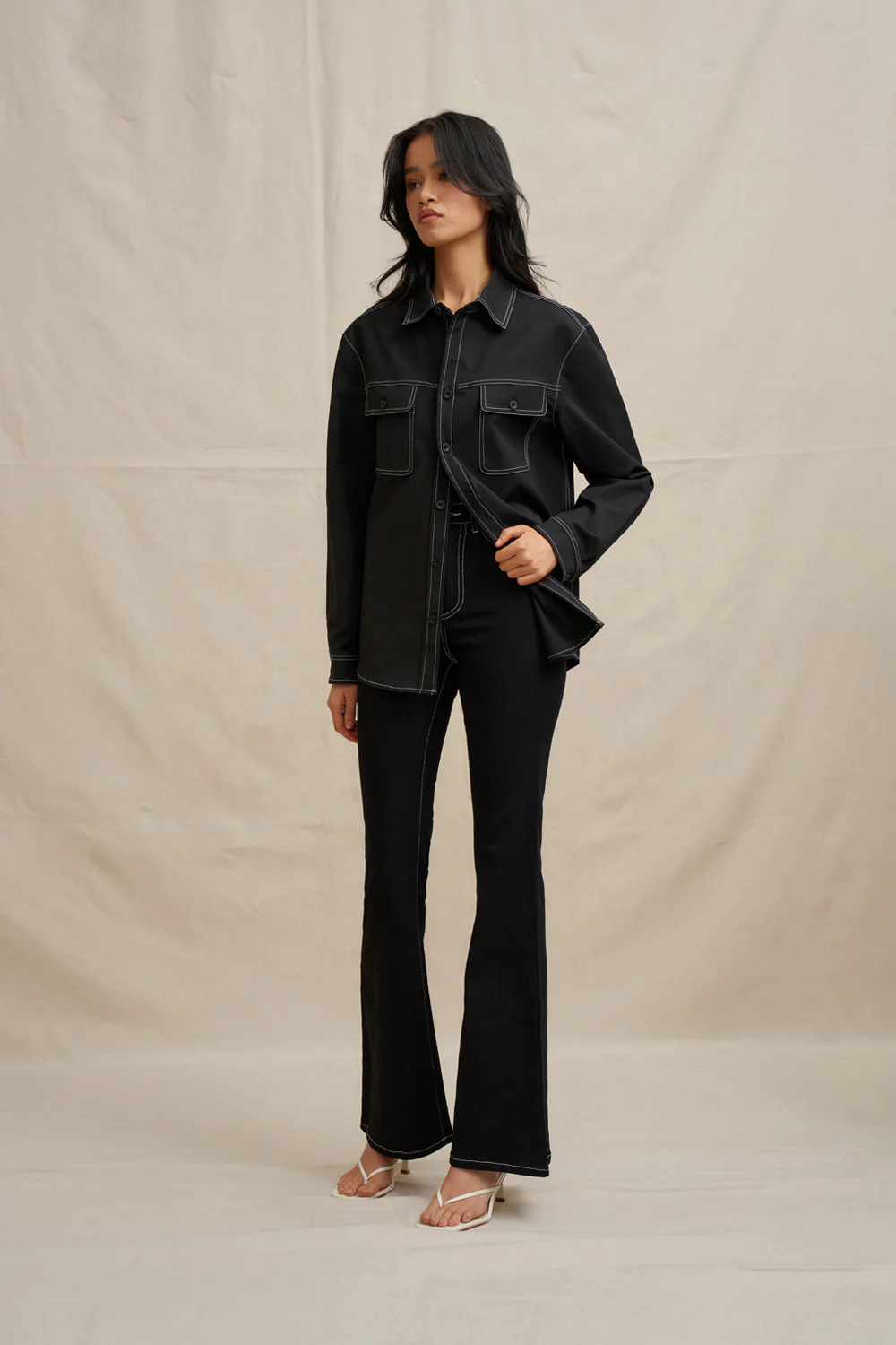The Midnight Pocket Shacket- Black - Image 6