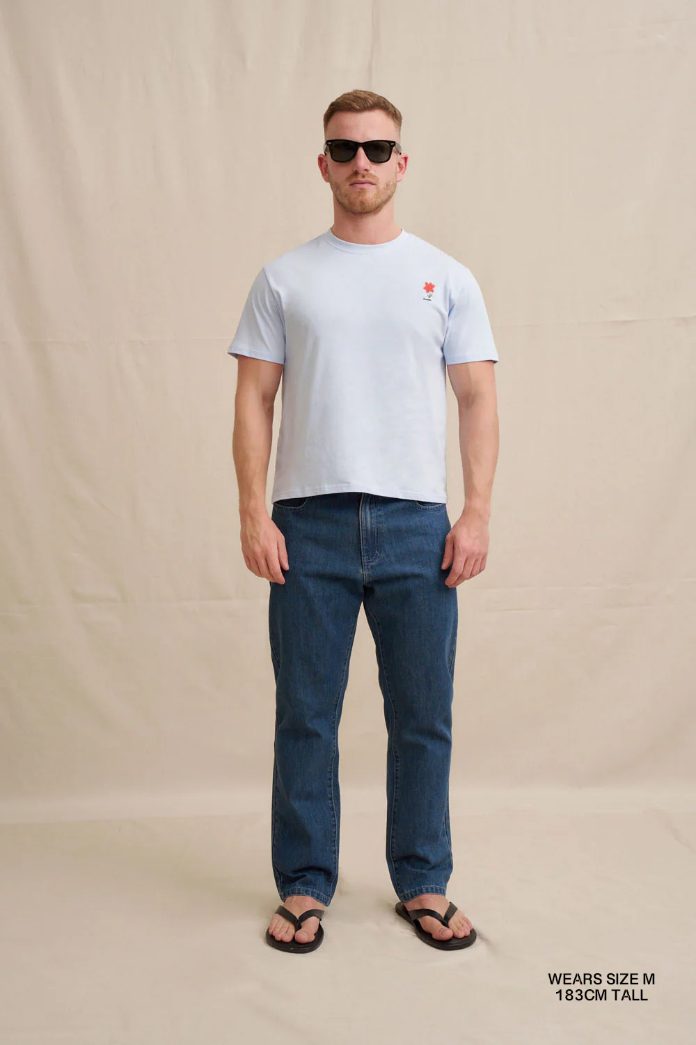 Unisex Red Flower Trim Tee - Image 6