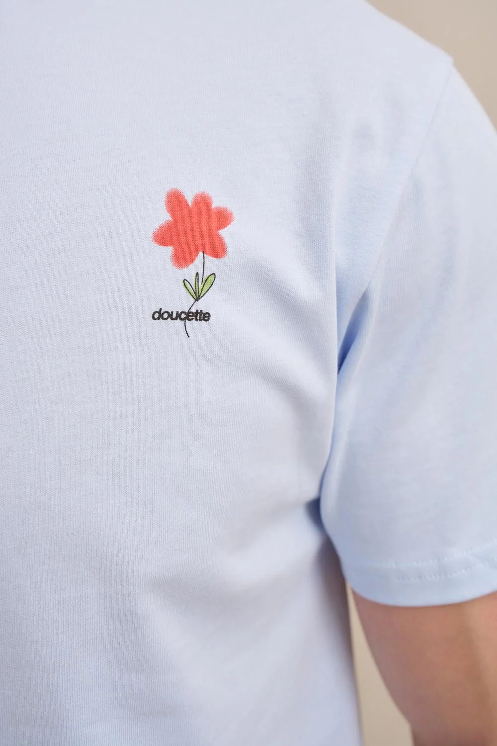 Unisex Red Flower Trim Tee - Image 8
