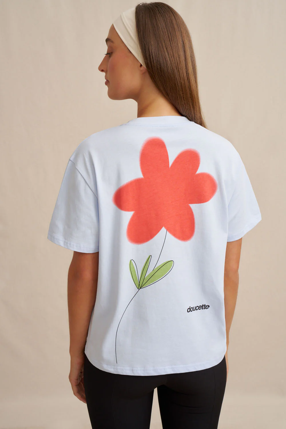 Unisex Red Flower Trim Tee - Image 5